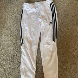 white adidas warm ups
